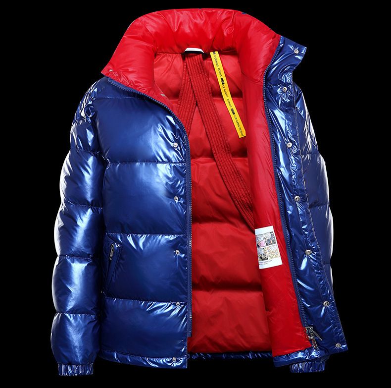 Men's & Women's Short Puffer Jacket With Shiny Finish, 100% White Duck Down, Workwear Style , Windproof & Machine Washable, For Extreme Cold Weather_voghion.com