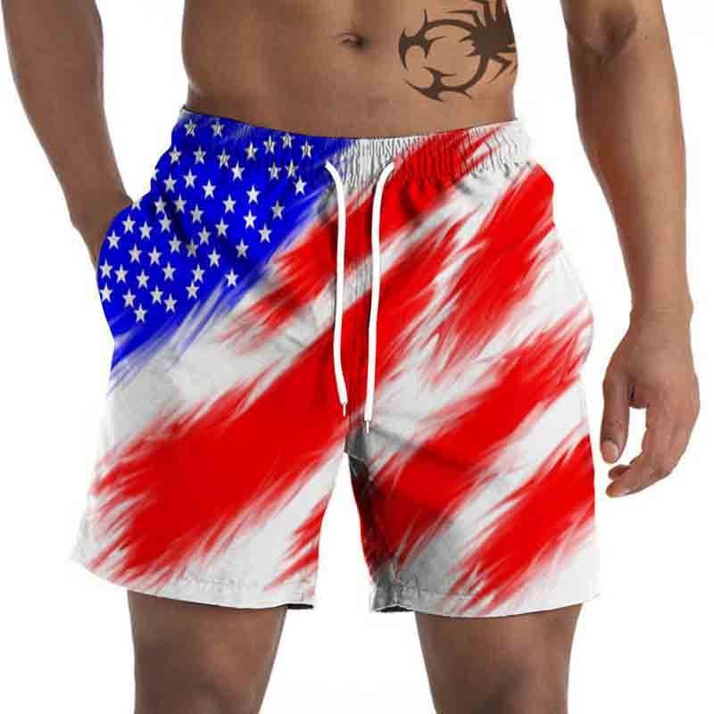 Unbeatable Quality Summer Men's Shorts For Independence Day In The United States; Victory Day&National Flag Statue Of Liberty Eagle 3D_voghion.com
