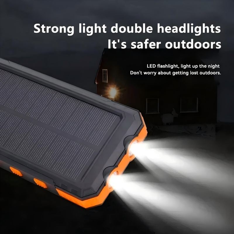20000 MAh Solar Power Bank Outdoor Portable Large Capacitr External Battery With Flashlight For Camping_voghion.com