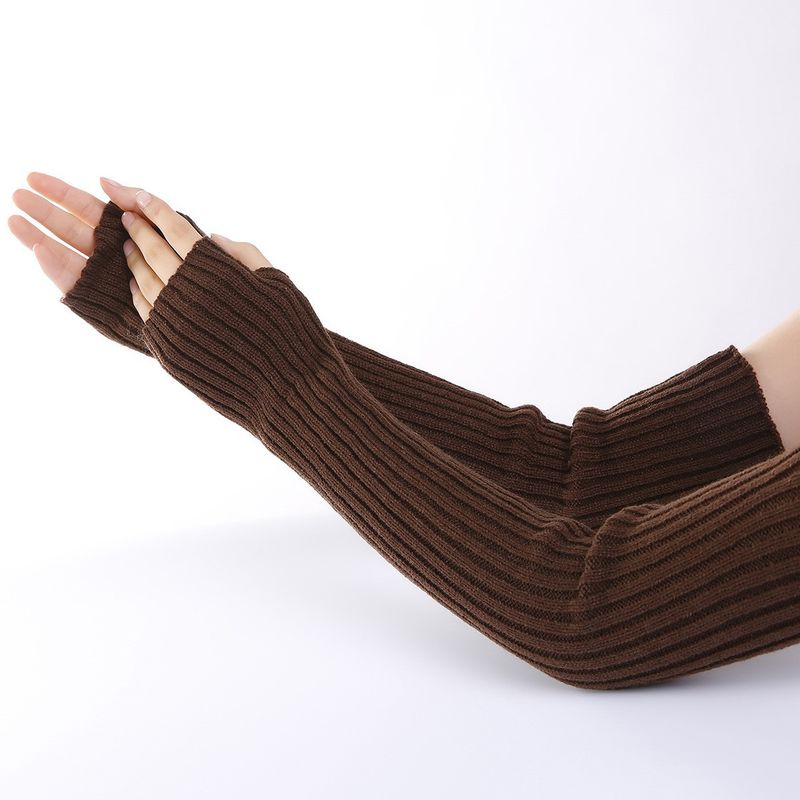 G-11 Straight Long Gloves Autumn/winter New Knitted Wool Bouncing Di Men And Women JK Open Finger Warmth Stacked Sleeve_voghion.com