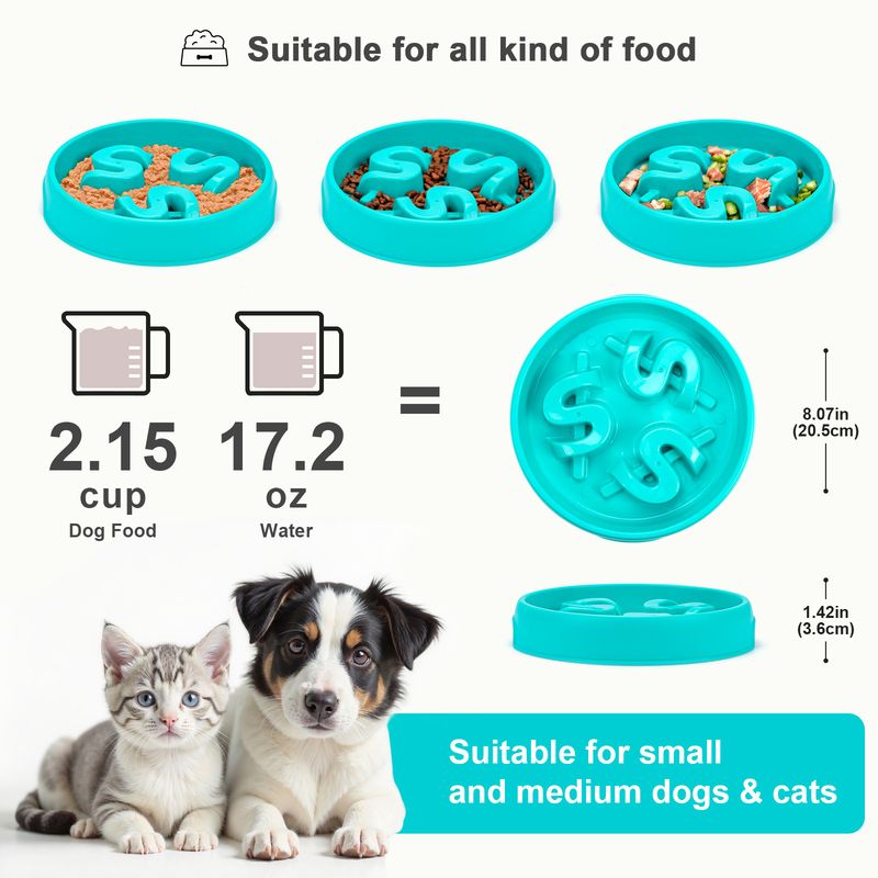 Feeding Anti-Slip Anti-Tip For Small Medium Dogs And Cats Anti-Choke Slow Feeder Dog Bowl Pet Supplies_voghion.com