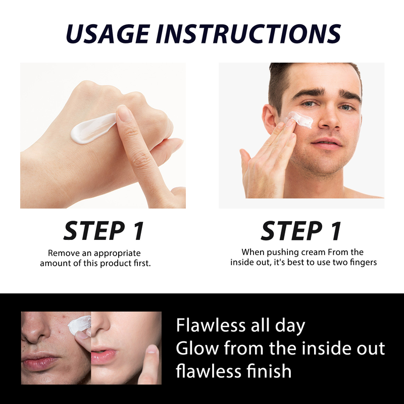 EELHOE Herenmake-up Verfrissende en niet-vette concealer, acnemasker, huidverheldering, luiaardcrème met onzichtbare poriën_voghion.com