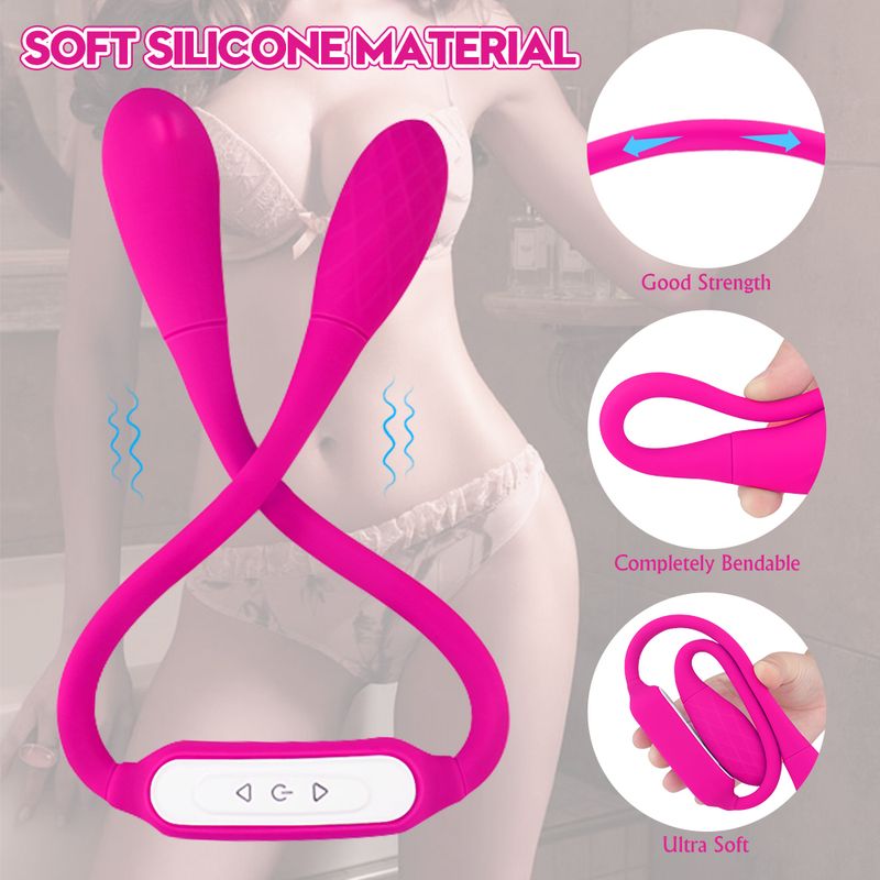S-hande USB Ricaricabile Corda Forma 2 Motori a Doppia Estremità Lesbiche Stimolatore Vaginale Punto G Silicone Giocattolo Sessuale per Adulti Vibratori per Donne_voghion.com