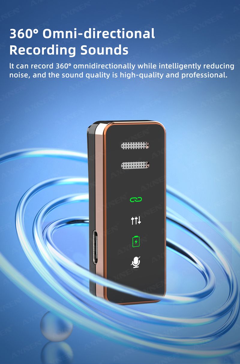 „AXNEN“ belaidis prisegamas mikrofonas, mini nešiojamas, triukšmo mažinimo garso ir vaizdo įrašymo mikrofonas, skirtas „iPhone Type-C“ su_voghion.com