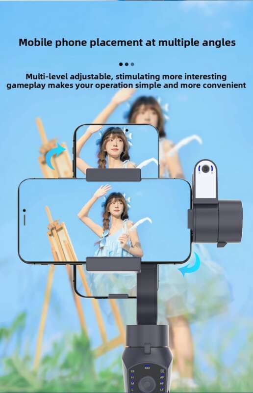 F10 PRO MAX Telefon ręczny Trójosiowy stabilizator Gimbal Anti Shake AI Śledzenie Internet Celebrity Live Vlog Artefakt_voghion.com