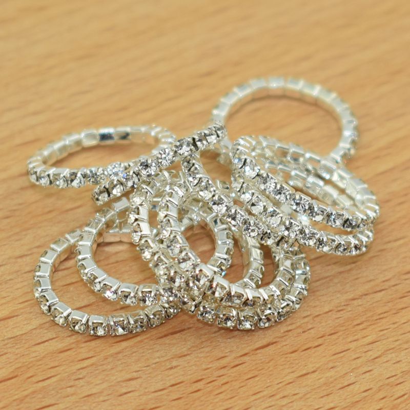 Koreanische Version Einreihiger Strass-eingelegter Diamant-Mischstapel-elastischer Ring_voghion.com