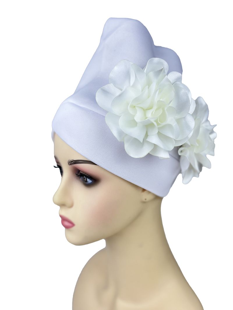 Damen Hijab Hut übertrieben Hut Luftschicht Seite große Blume Hut Moslemischer Hut Baotou Hut_voghion.com