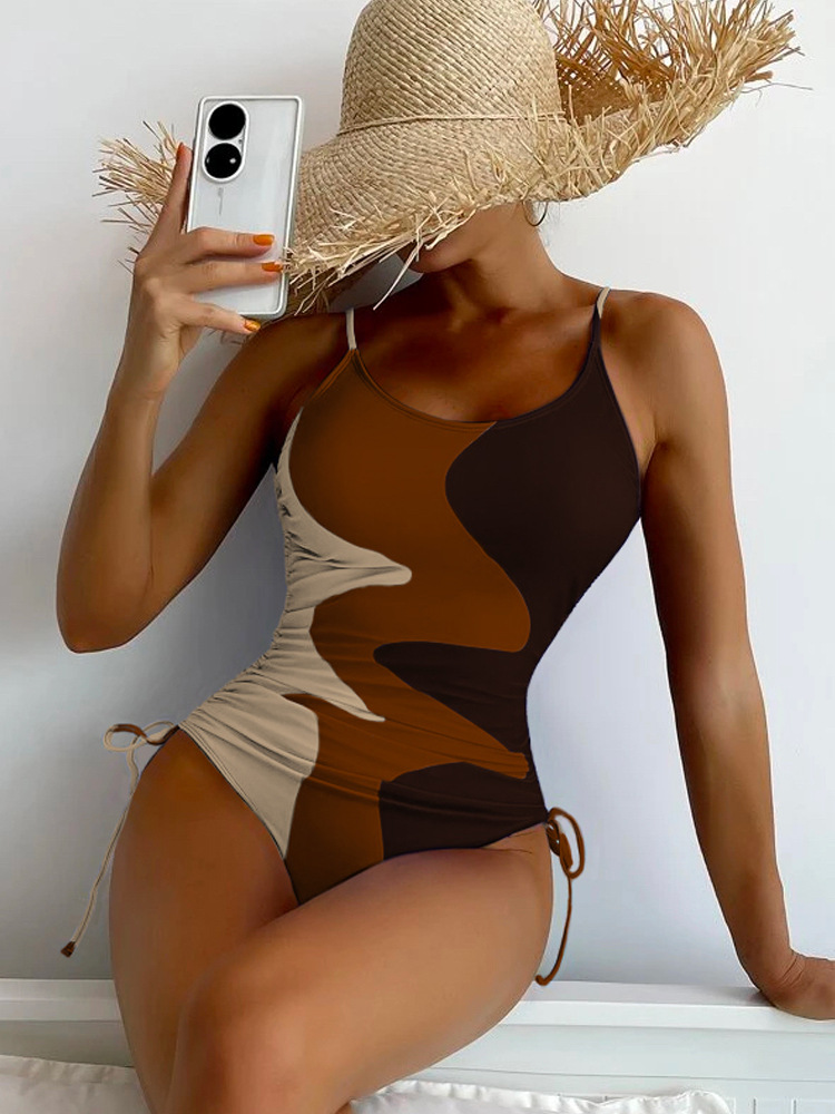 Maillot de bain une pièce sexy à lacets pour femme, nouveauté 2025_voghion.com