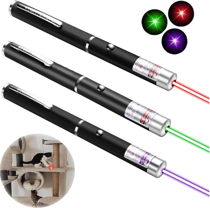 Red Green Violet Pointer For Cats (3 Pack), Pet Light Toys For Kittens And Dogs, Indoor Training And Chaser Toys For Cats._voghion.com