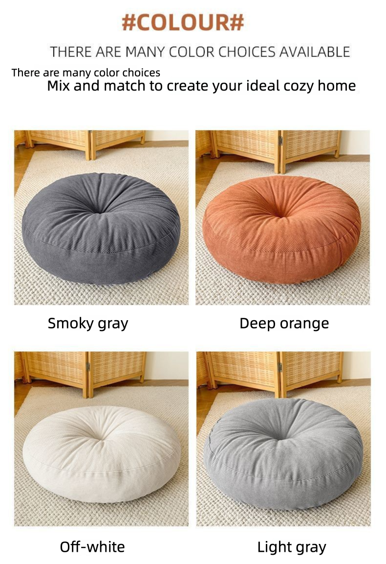 Cuscino futon in lino Kangju, spesso, per uso domestico, rotondo, in stile giapponese, per finestra a bovindo, tatami, pigro, rimovibile e lavabile._voghion.com