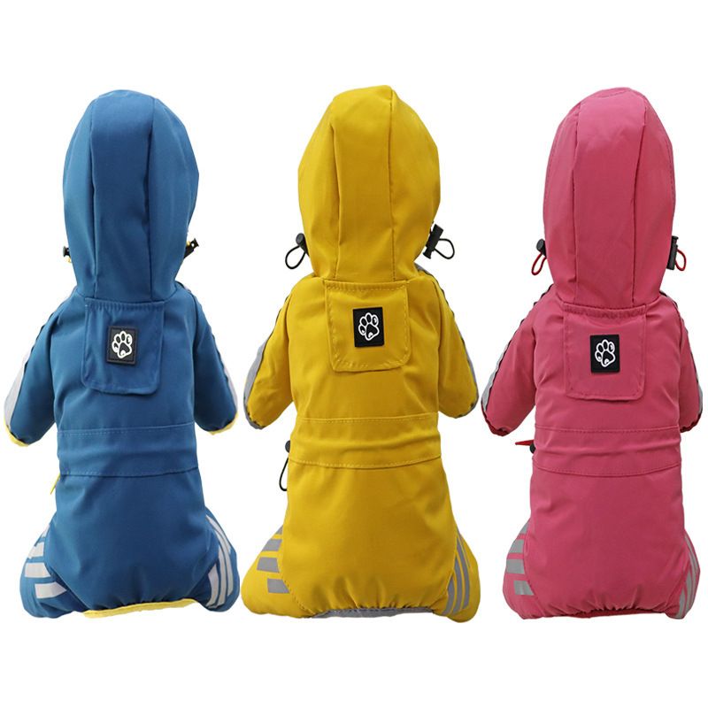 Regenmantel Volle Abdeckung Vierbeiniger wasserdichter Regenponcho Teddy Pomeranian Regentag Haustierkleidung für kleine und mittlere_voghion.com