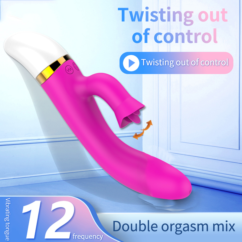 Clitoris Vibrating Oral Massager Tongue Licking Rabbit Vibrators For Women USB Charge Double Motor Vibrato_voghion.com