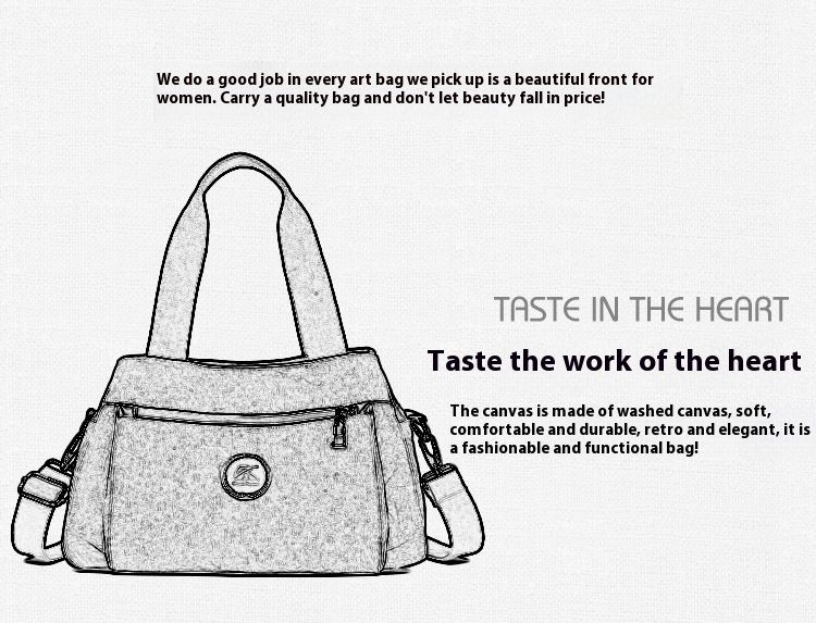 Platnena ženska torba 2024. Proljeće/ljeto, nova ležerna modna torba preko ramena, svestrana jednobojna izdržljiva ručna torba preko tijela_voghion.com