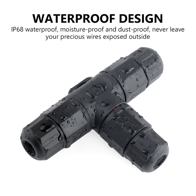 10pcs 2/3/4/5 Pin Waterproof Connector Electrical Terminal Junction Cable IP68 Adapter Set Wire Screw LED Light Box Outdoor_voghion.com