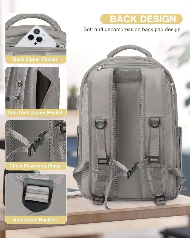 Happypeople Leichter Reiserucksack mit großer Kapazität, wasserdichter Unisex-Handgepäckrucksack mit Laptopfach, strapazierfähiges Oxford-Gewebe_voghion.com
