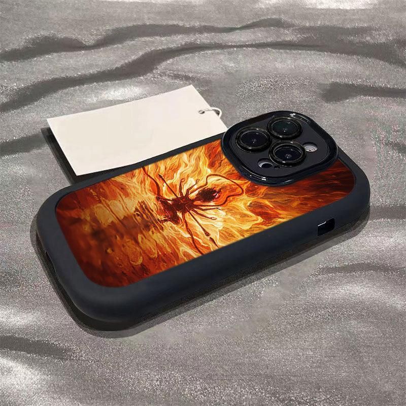 Stile mitologico: una custodia per cellulare con elementi Nezha progettata per il tuo dispositivo mobile, che mette in mostra la forza potente e abbagliante come le fiamme_voghion.com