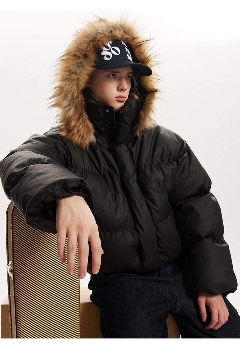 Parka unisex con capucha desmontable de piel sintética: abrigo de invierno resistente (M-XXL)_voghion.com