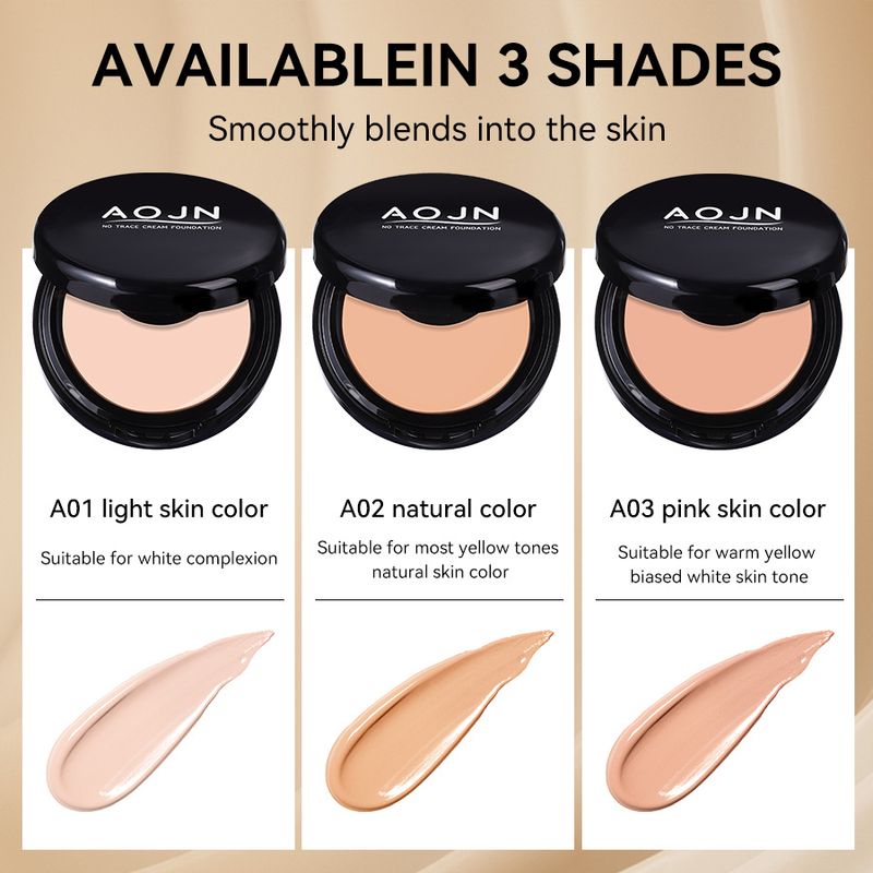 AOJN Flawless Foundation Cream - Waterproof Oil-Control Full Coverage Hydrating Lightweight Foundation_voghion.com