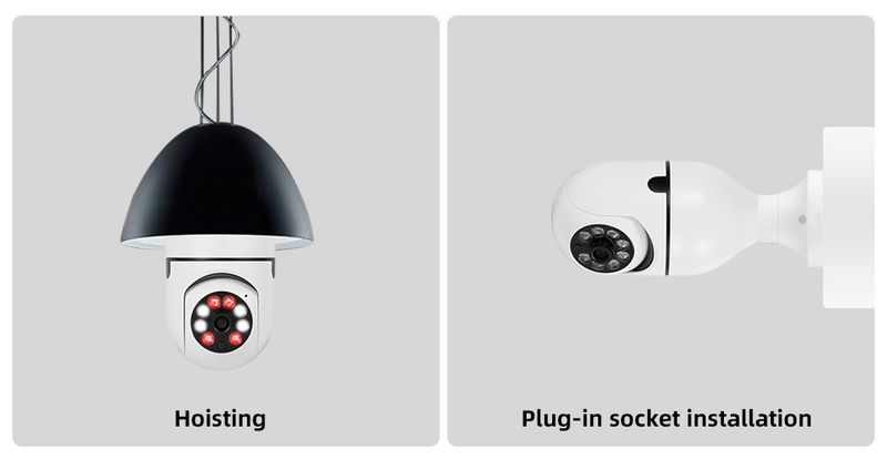 2.4G&5G Wifi Kamera 5MP Outdoor Kabellos CCTV IP E27 4X Digital Zoom Heemiwwerwaachung Smart Tracking Sécherheet_voghion.com