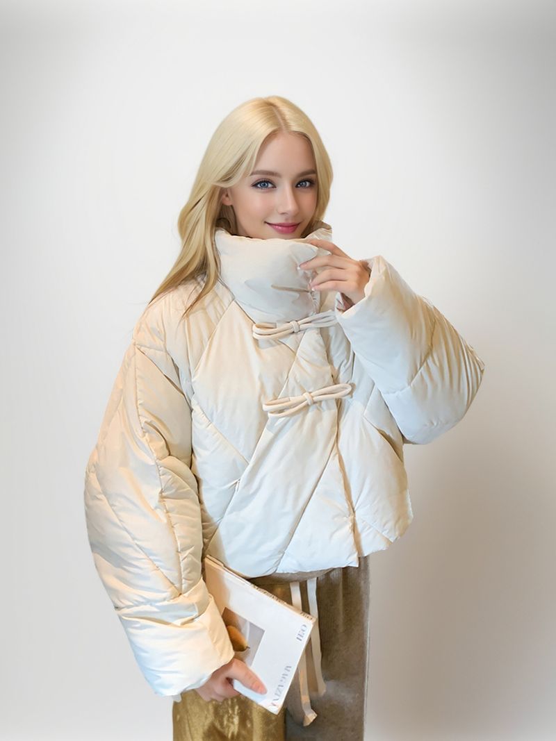 Commercio estero moda giù donne nuovo stile corto 2024 alta qualità transfrontaliera giacca di cotone spesso e largo tendenza_voghion.com