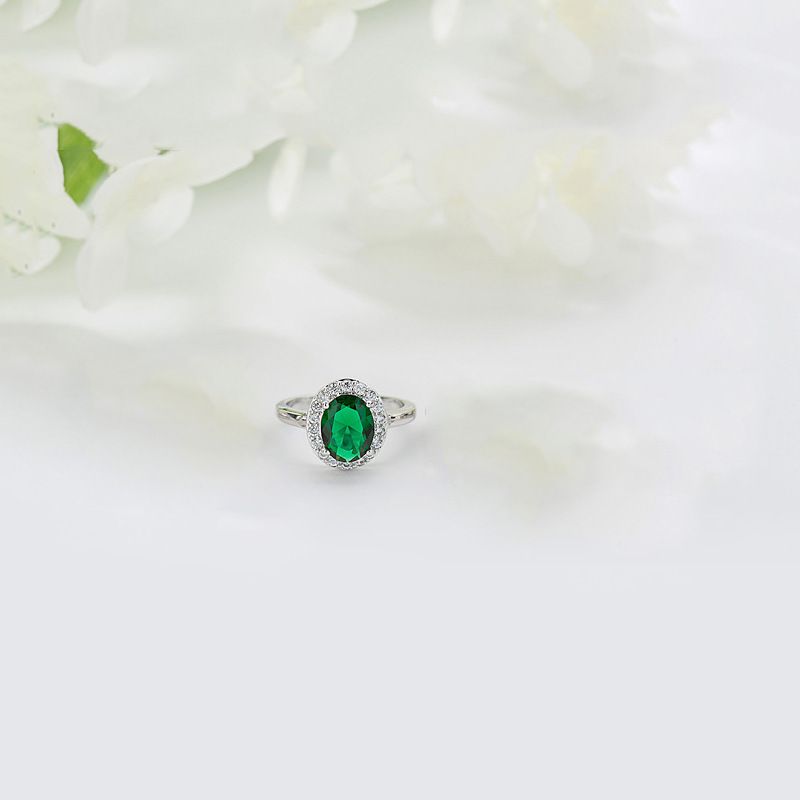 Simulated Pink Tourmaline For Women Live New Elegant Colorful Diamond Oval Zircon Ring_voghion.com