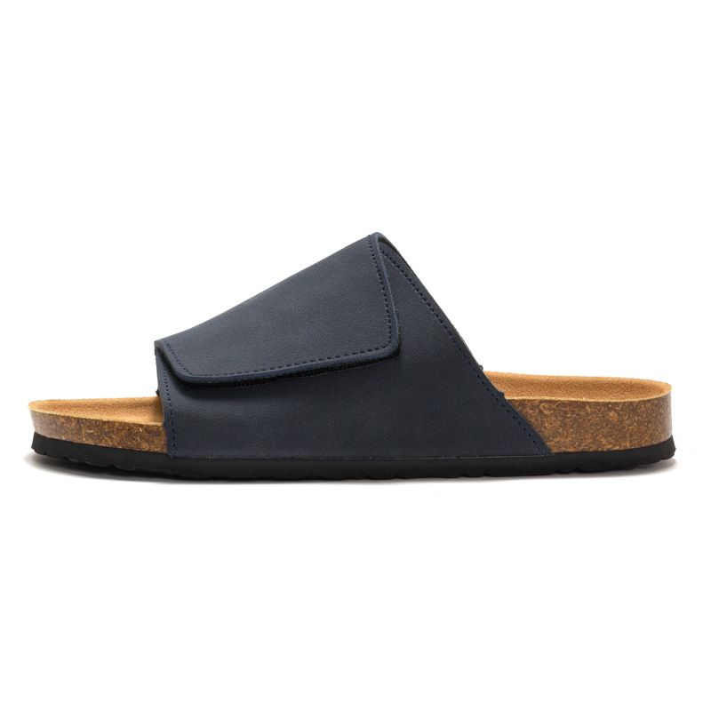 RUIZUSTOCK Kork Hausschuhe Trendy Student Slide Sandalen Herren Strandschuhe Nubukleder_voghion.com
