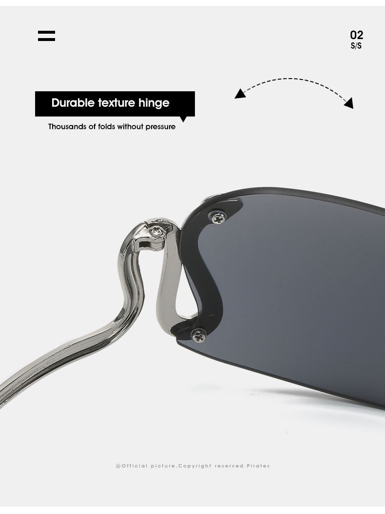 Uemi Nieuwe Mode Randloze Zonnebrillen Voor Vrouwen Mannen Slang Decoratie Metalen Frame Zonnebrillen Tinten UV400 Brillen_voghion.com