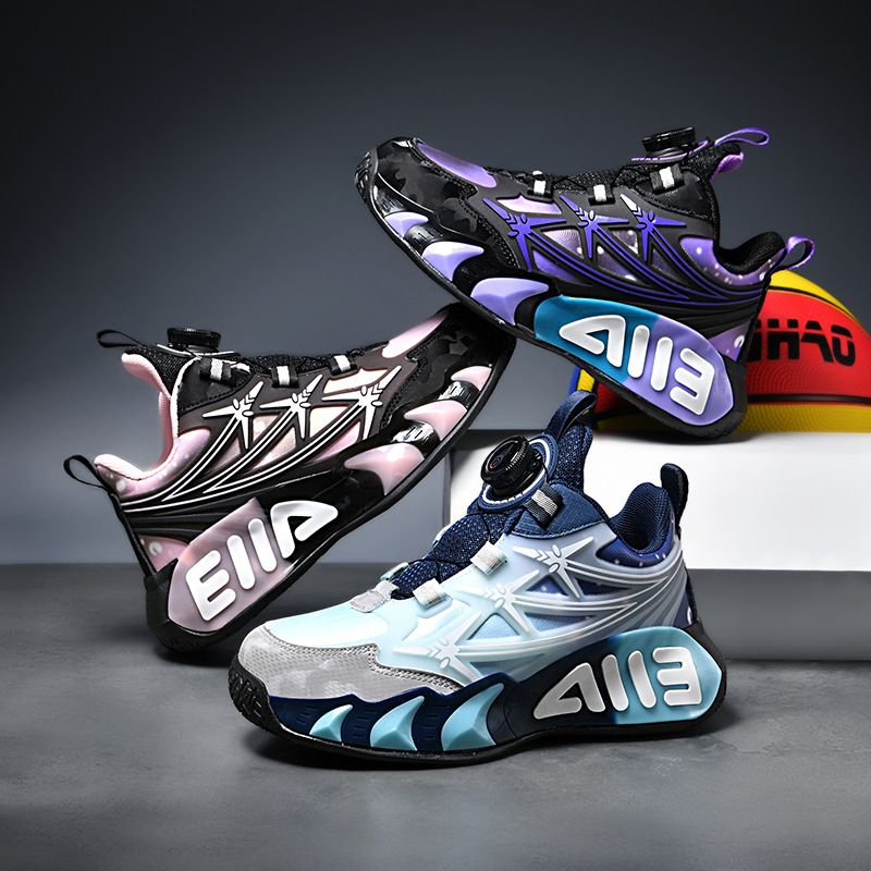 -Lightweight Synthetic Leather, Children's New Spring And Autumn Leather Anti Slip Sports Basketball Shoes, Men's Shoes_voghion.com