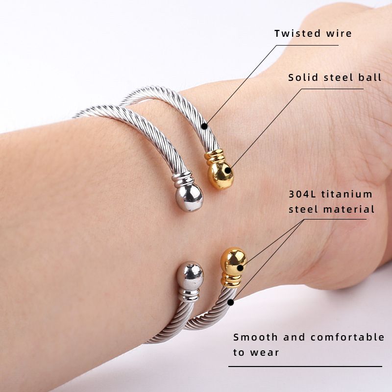 Moud Titan Stol Armband Fra Bijouen Verdrehte Drot C-fërmeg Twist Armband Vergoldete Boutique Koppel Bijouen_voghion.com