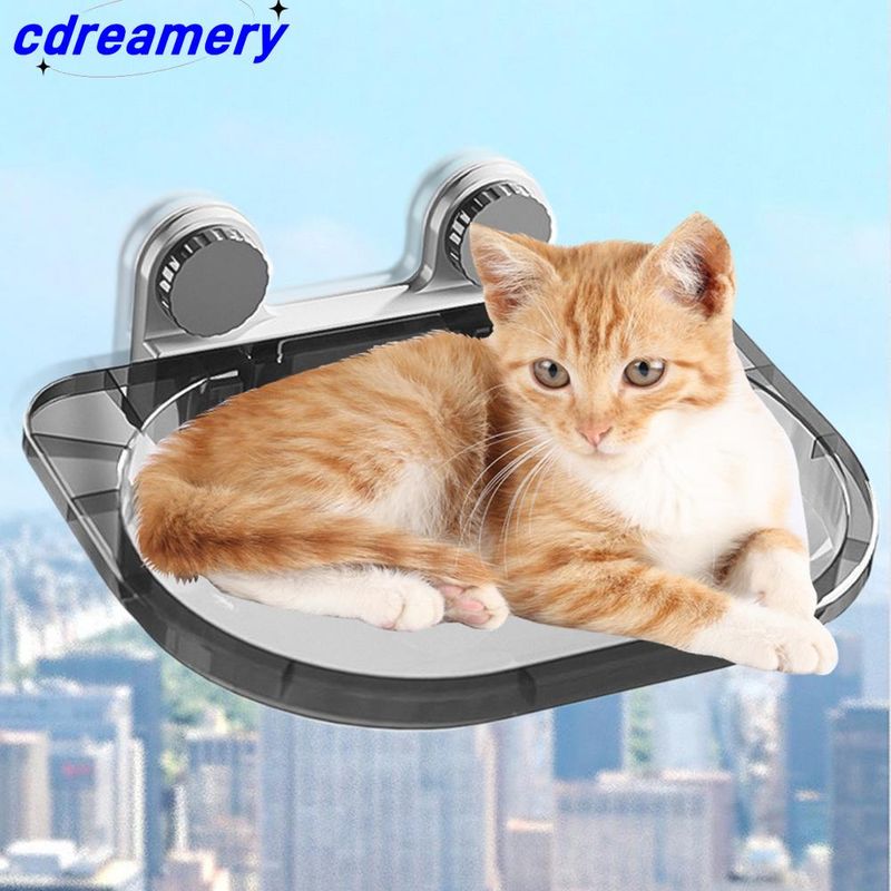Die superstarke, belastbare Katzenfensterhängematte bietet Katzen während ihres Mittagsschlafs einen bequemen Ruheplatz. Sie ist sicher und einfach zu installieren._voghion.com
