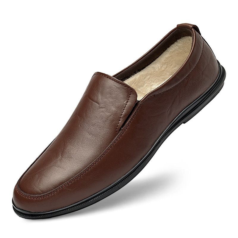 Soft-soled Feet Doudou Shoes Casual Leather Shoes Lazy Shoes Driving Shoes Men's Shoes_voghion.com