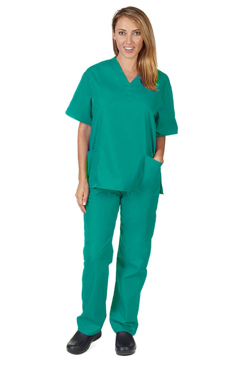 Damen Krankenhaus Polyester-Baumwolle Design Handwaschkleidung Arzt Kurzarm Arbeitskleidung Spa Schönheit Kleidung geteilter Anzug Handwaschkleidung_voghion.com