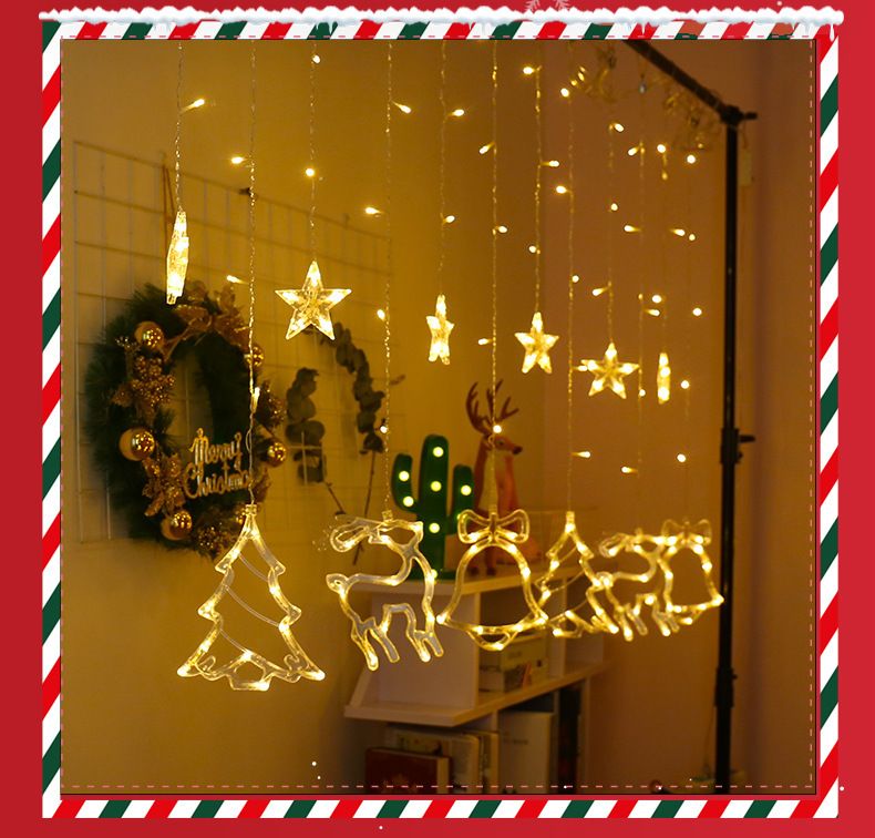 Luci a LED all'ingrosso con set di cervi natalizi, luci a stringa da 3,5 m per finestre, stanze, cortili, decorazioni natalizie_voghion.com