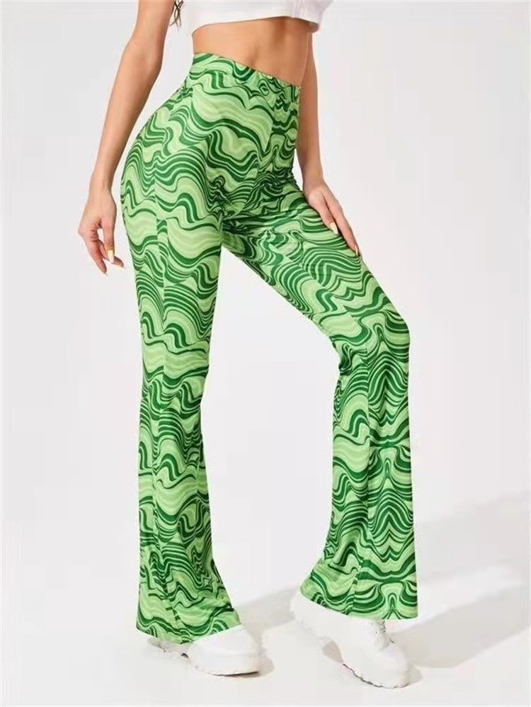 Women's water ripple yoga casual pants flared pants spring and summer_voghion.com