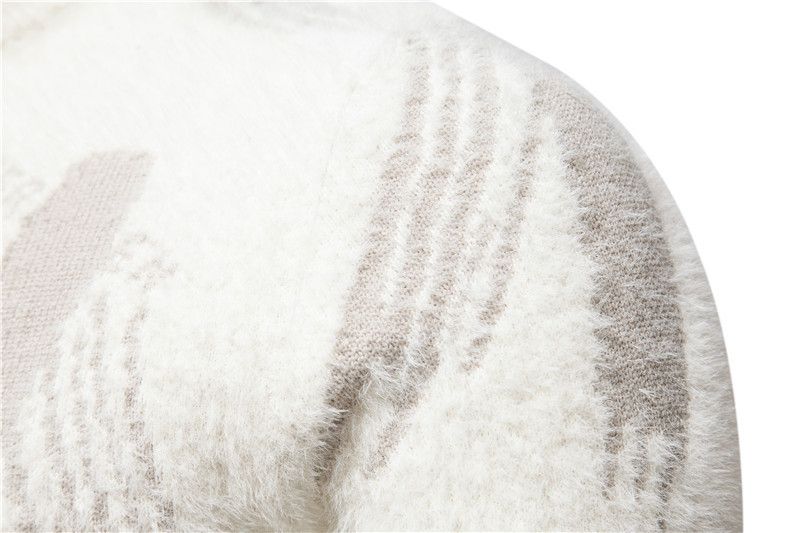 Maglione pullover a righe girocollo autunnale e invernale per uomo, caldo maglione casual alla moda_voghion.com