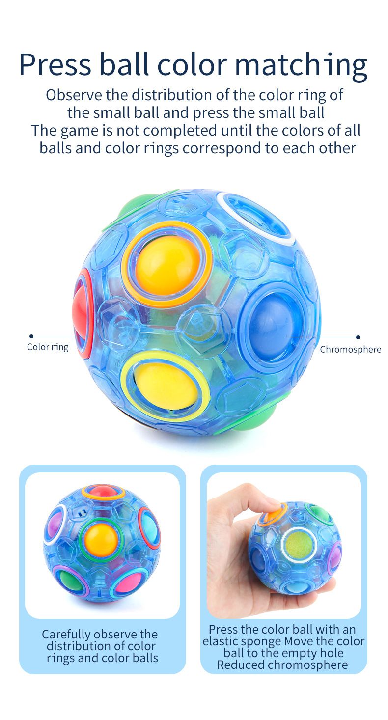 Stress Relief Toys Stem Supply Candy Colored Rubik's Cube Rainbow Ball 12 Hole Press Anti Anxiety And Unique Decompression Toy_voghion.com