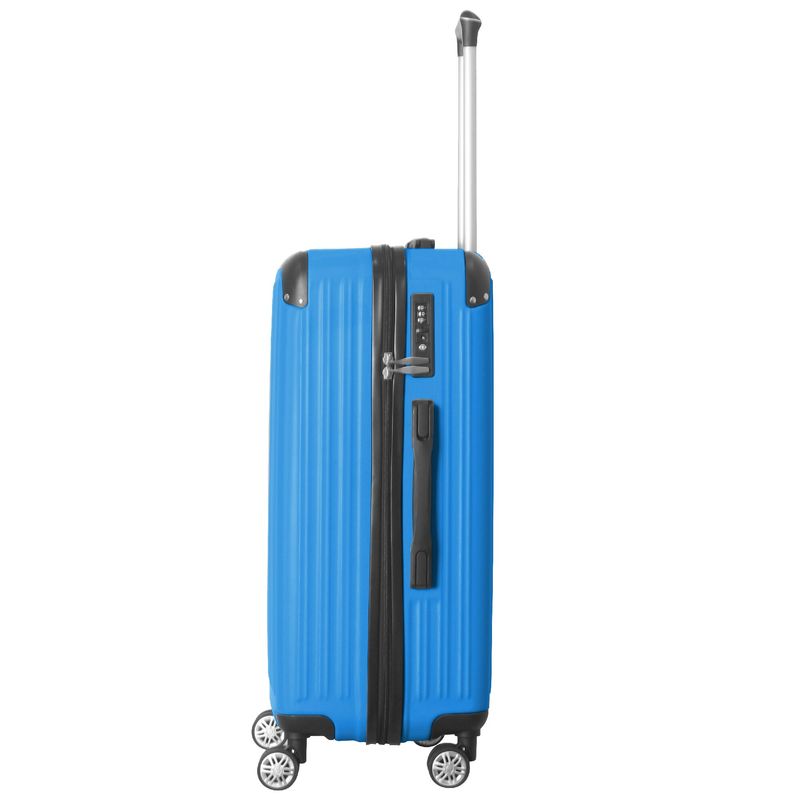 3-Piece Lightweight ABS Hardshell Luggage Set (20", 24", 26") In Deep Blue With Spinner Wheels, TSA Lock, And Adjustable Telescopic Handle - Durable Travel Suitcases_voghion.com