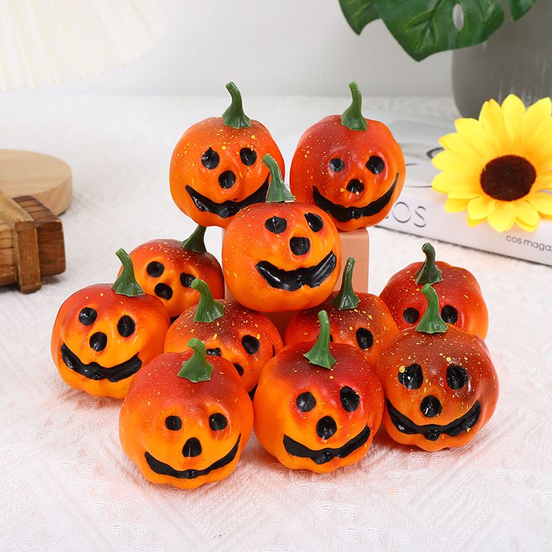 Halloween small pumpkin simulation smiley face pumpkin model foam props decoration mini pumpkin_voghion.com