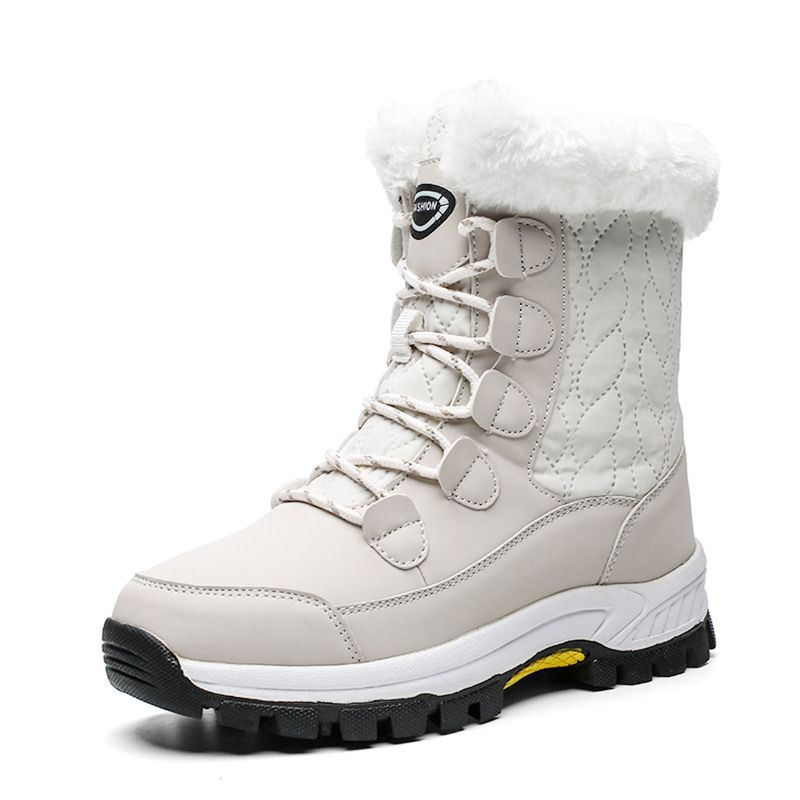 Übergroße High-Top-Baumwollschuhe für den Winter, Schneestiefel mit dicken Sohlen, weiche und verdickte Damenschuhe_voghion.com
