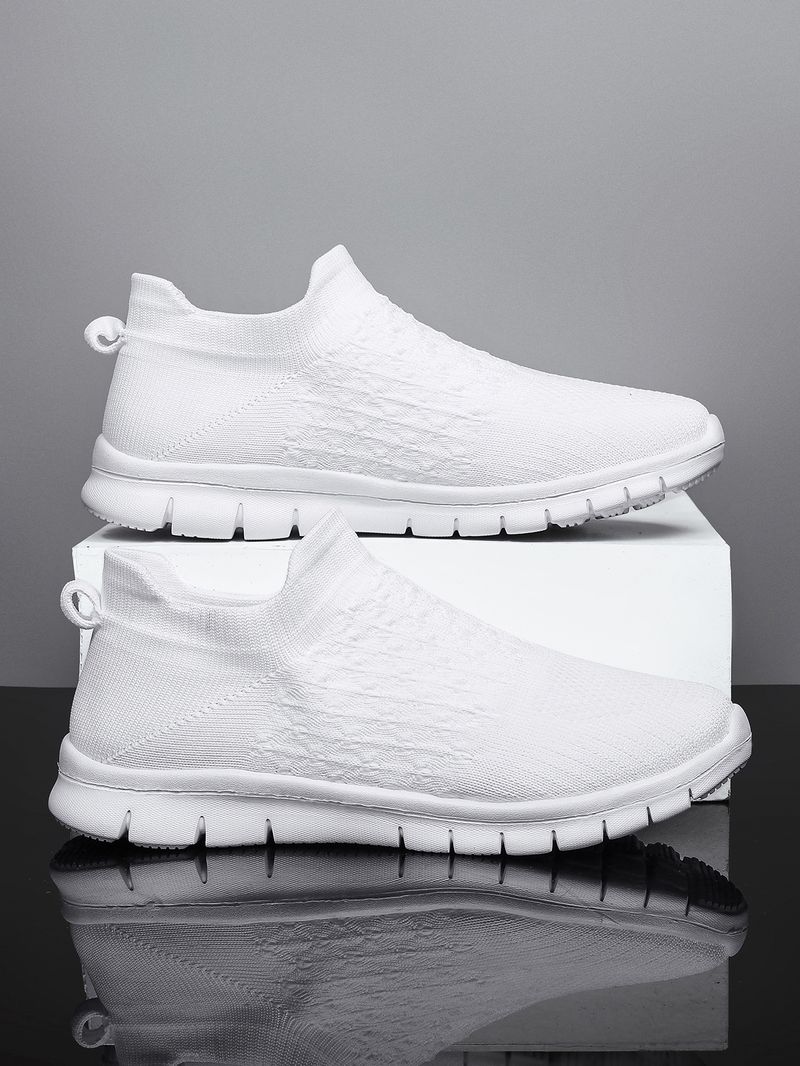 Plus Size Women's Breathable Sock Sneakers Slip-On Lazy Shoes_voghion.com