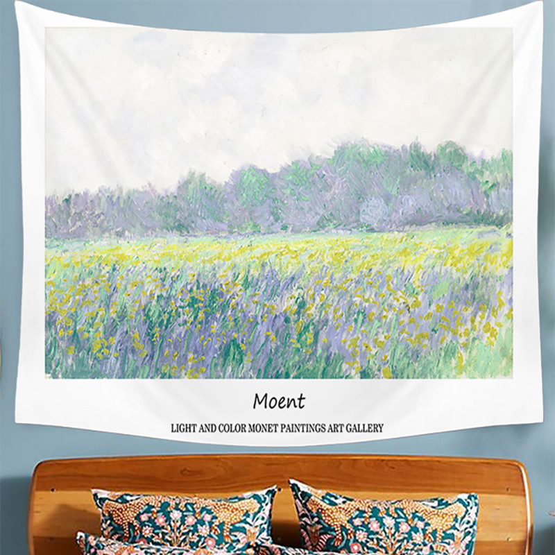 Monet oil painting, water lily hanging cloth, ins background cloth, dormitory bedside decoration, tapestry, wall cloth,_voghion.com