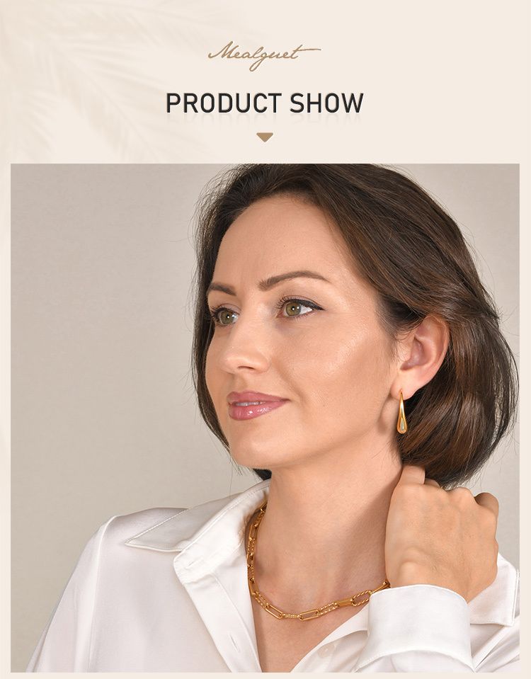 Cadena de clip elegante y moderna para mujer, collar de capas K, joyería de acero inoxidable chapada en oro._voghion.com