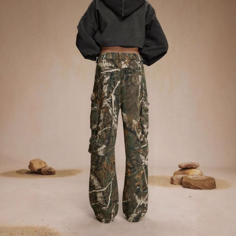 Premium Products Premium Products ADC2 American Brand Tree Branch Camouflage Casual Work Clothes Bathroom Loose Sagging_voghion.com