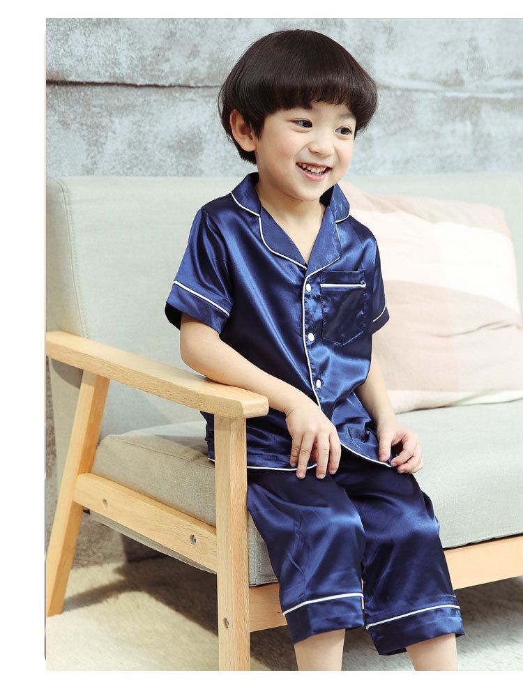 Roupas de bebê para meninas pijamas primavera seda gelo conjunto de homewear infantil pijamas para meninos adolescentes_voghion.com