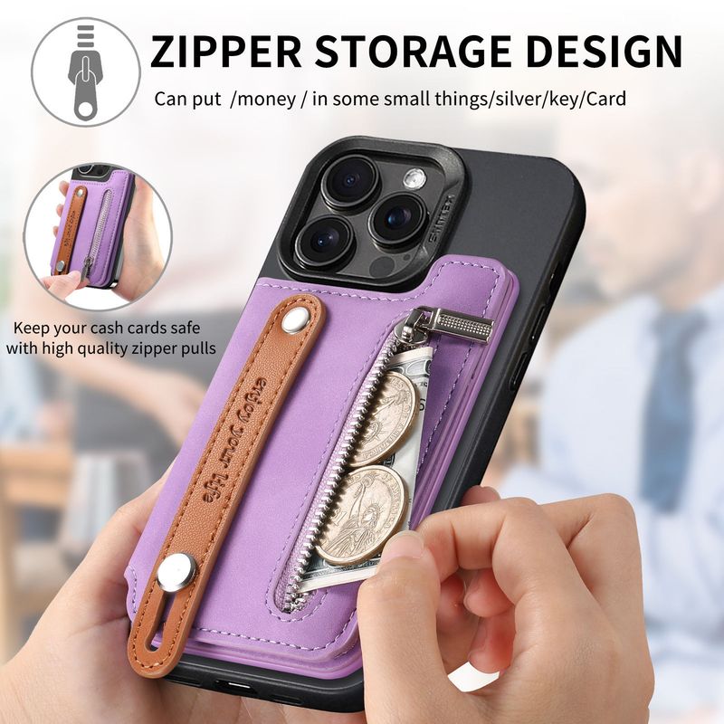 TechGlobe New Srong Magneic Holder Wih Reracable Wris Srap, Lef And Righ Flip, Card Inserion, Coin Sorage_voghion.com