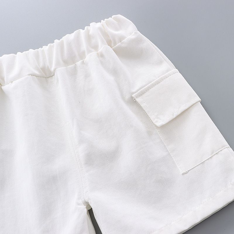 2024 Leaf Kuerzärmlech Shorts Baby Summer Cool Moud Shirt Zwee-Stéck Set_voghion.com