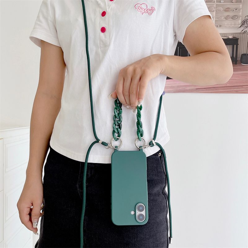 Luxury Lanyard Rope Strap Crossbody Case For IPhone 16 14 12 11 13 15 Pro Mini X XS XR Max Plus Acrylic Chain Silicone Cover_voghion.com