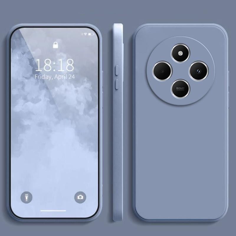 Case For Xiaomi Redmi 14C Solid Color Simple Plain Color Anti Drop Silicone Shockproof Protective Cover Phone Case_voghion.com