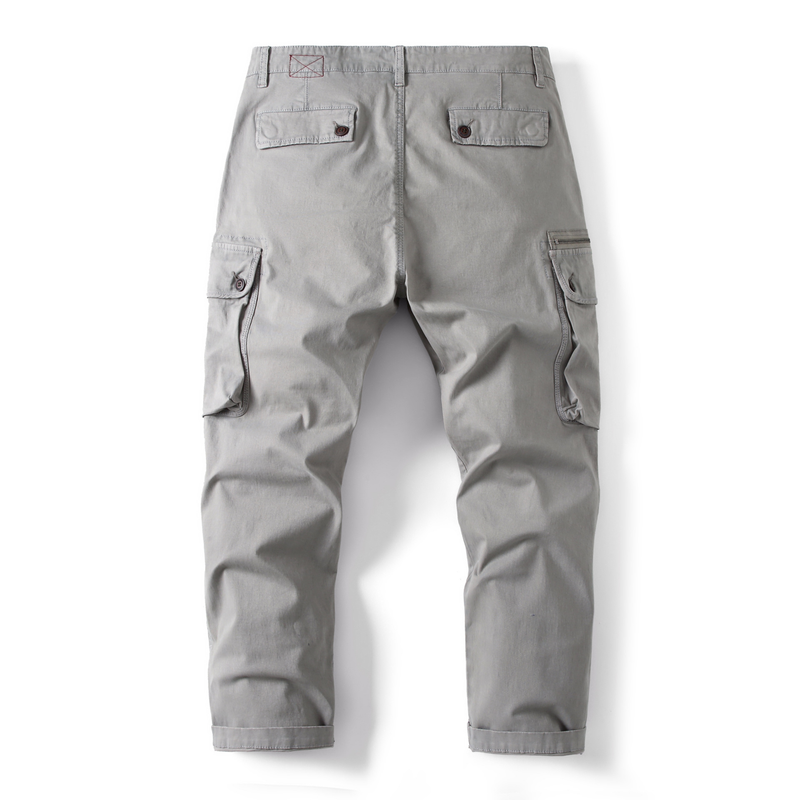Otoño e invierno, pantalones de camuflaje sueltos con pies agrupados para hombres, pantalones sueltos de talla grande con múltiples bolsillos_voghion.com