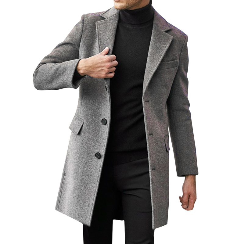 Autumn And Winter Long Double-breasted Trench Coat Men's Woolen Coat, British Men's Long-sleeved Woolen Coat Autumn Trend Suit_voghion.com